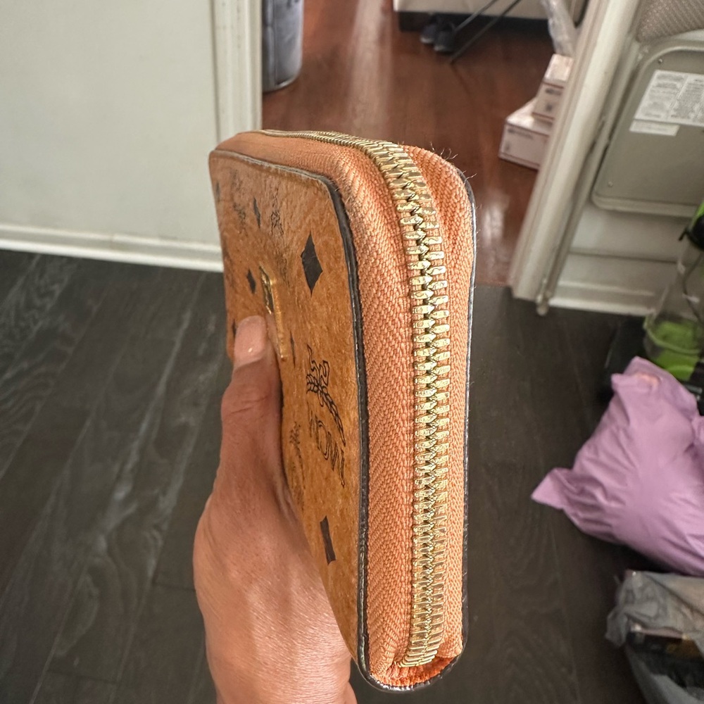 MCM Cognac Leather Zip Wallet - Picture 3 of 7
